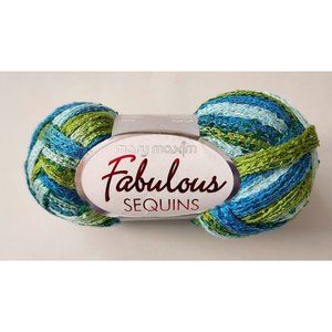 Mary Maxim Fabulous Sequins 747-104 Rain Forest Yarn 27 yards